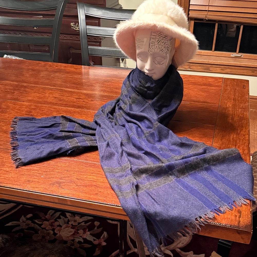 Burberry Blue and Gray Scarf - Picture 4 of 6